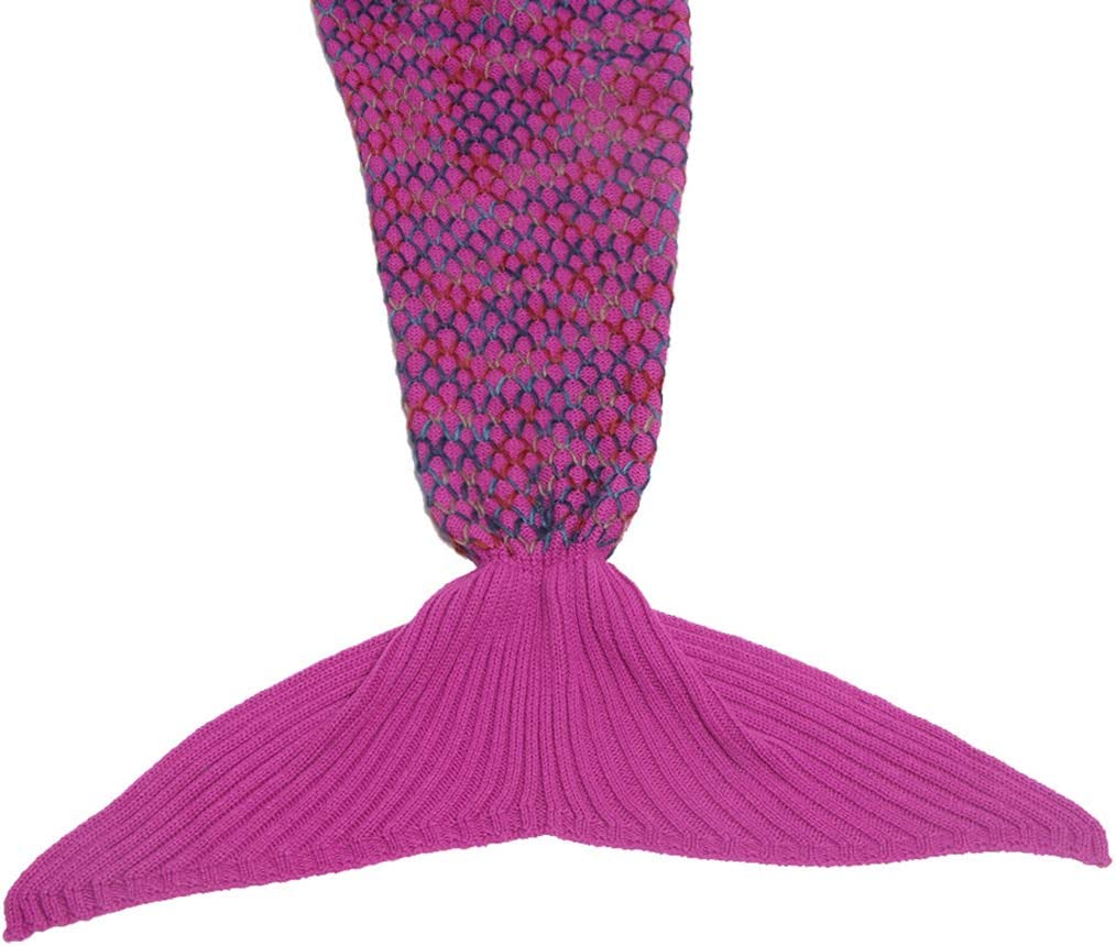 AmyHomie Mermaid Tail Blanket, Soft Crochet Sleeping Blanket for Kids Adults, Mermaid Gift for Girls