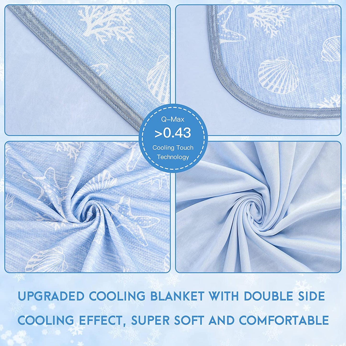AmyHomie Cooling Blanket, Upgraded Summer Cooling Blankets with Double Sided Cold Effect, Breathable Lightweight Cool Blankets for Hot Sleepers Can Be Dried at Low Heat