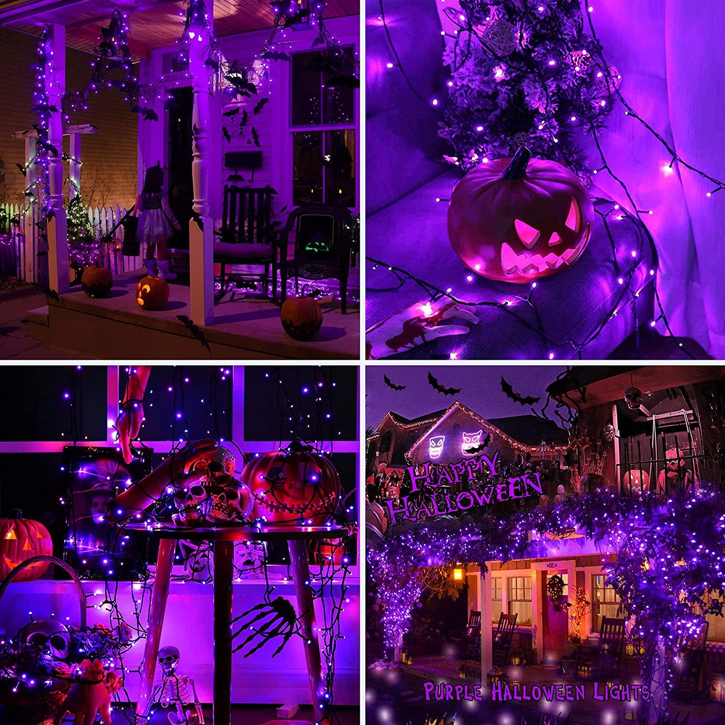 AmyHomie Blue Christmas Lights, 108Ft 300LED Halloween Lights Outdoor Waterproof, End-to-End Indoor Fairy Decorative Lights for Wedding, Party, Halloween Christmas Decor