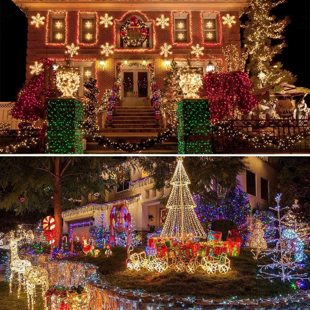 AmyHomie Blue Christmas Lights, 108Ft 300LED Halloween Lights Outdoor Waterproof, End-to-End Indoor Fairy Decorative Lights for Wedding, Party, Halloween Christmas Decor