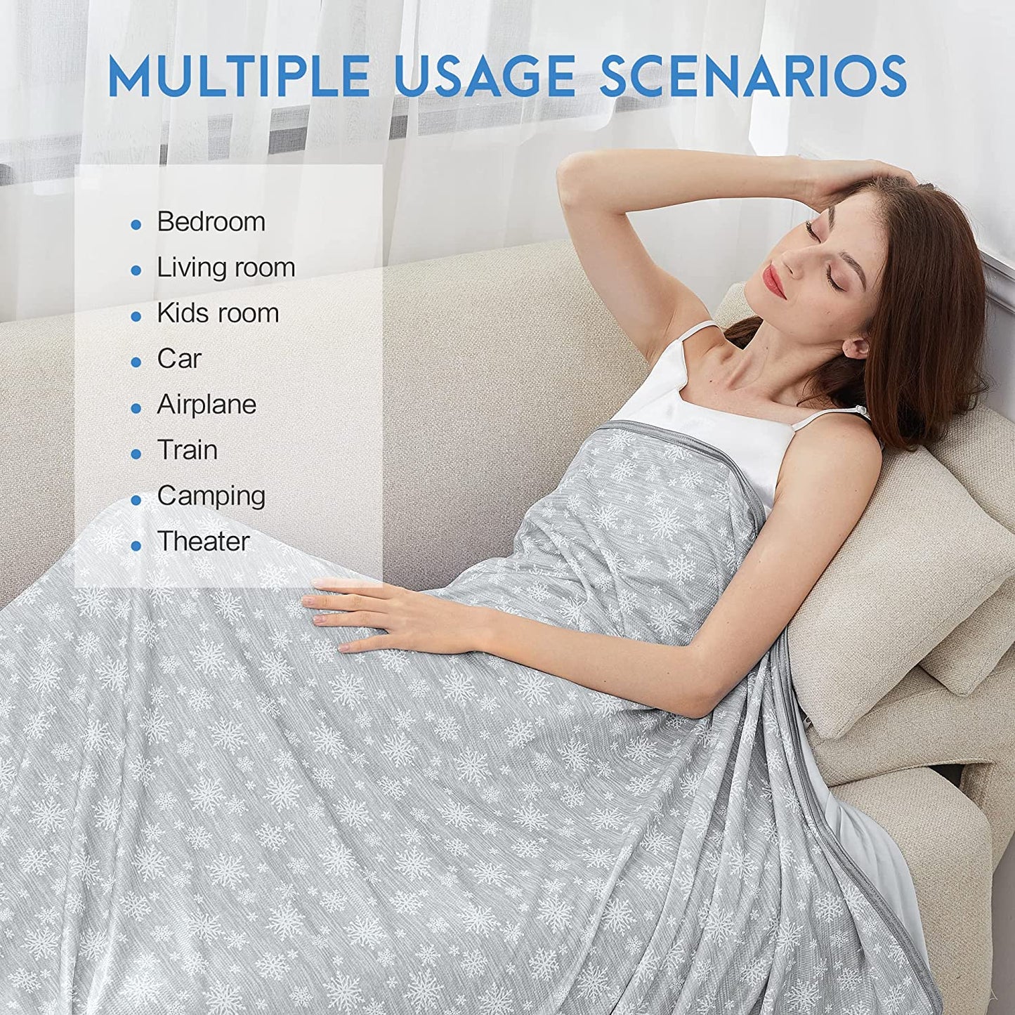 AmyHomie Cooling Blanket, Upgraded Summer Cooling Blankets with Double Sided Cold Effect, Breathable Lightweight Cool Blankets for Hot Sleepers Can Be Dried at Low Heat