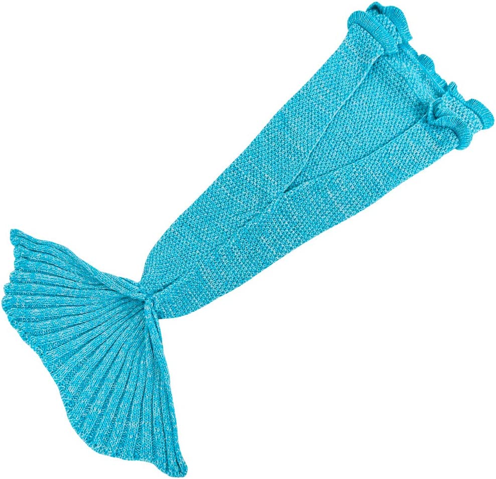 AmyHomie Mermaid Tail Blanket, Soft Crochet Sleeping Blanket for Kids Adults, Mermaid Gift for Girls