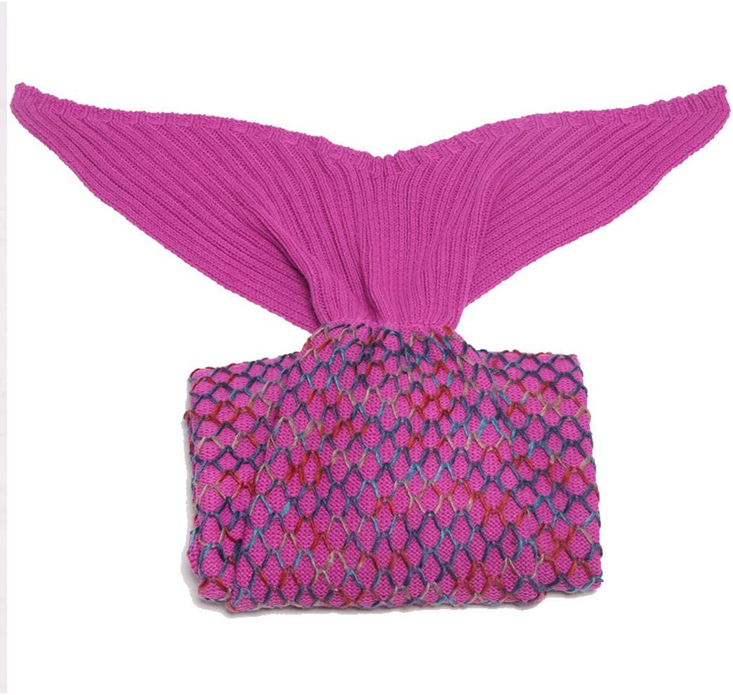AmyHomie Mermaid Tail Blanket, Soft Crochet Sleeping Blanket for Kids Adults, Mermaid Gift for Girls
