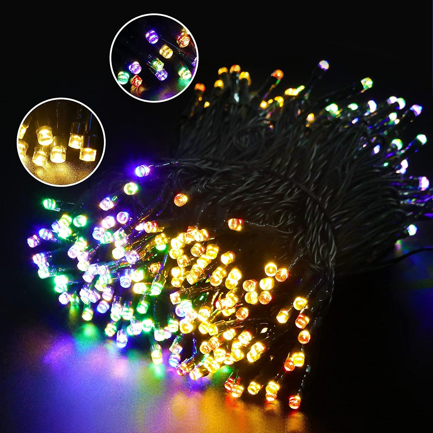 AmyHomie Blue Christmas Lights, 108Ft 300LED Halloween Lights Outdoor Waterproof, End-to-End Indoor Fairy Decorative Lights for Wedding, Party, Halloween Christmas Decor