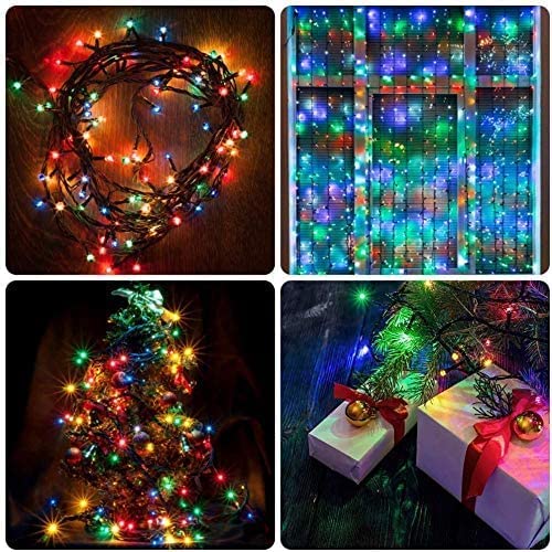 AmyHomie Blue Christmas Lights, 108Ft 300LED Halloween Lights Outdoor Waterproof, End-to-End Indoor Fairy Decorative Lights for Wedding, Party, Halloween Christmas Decor