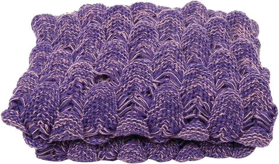 AmyHomie Mermaid Tail Blanket, Soft Crochet Sleeping Blanket for Kids Adults, Mermaid Gift for Girls