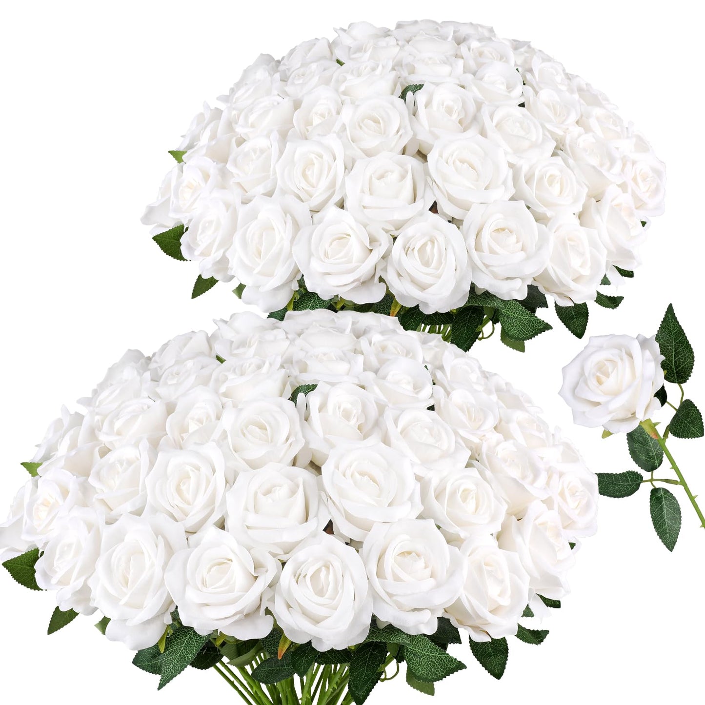 AmyHomie Red Roses Artificial Flowers, Realistic Fake Velvet Rose Bulk with Bendable Stems for DIY Wedding Bouquets, Centerpieces, Home, Party, Valentine’s & Mother’s Day Decor