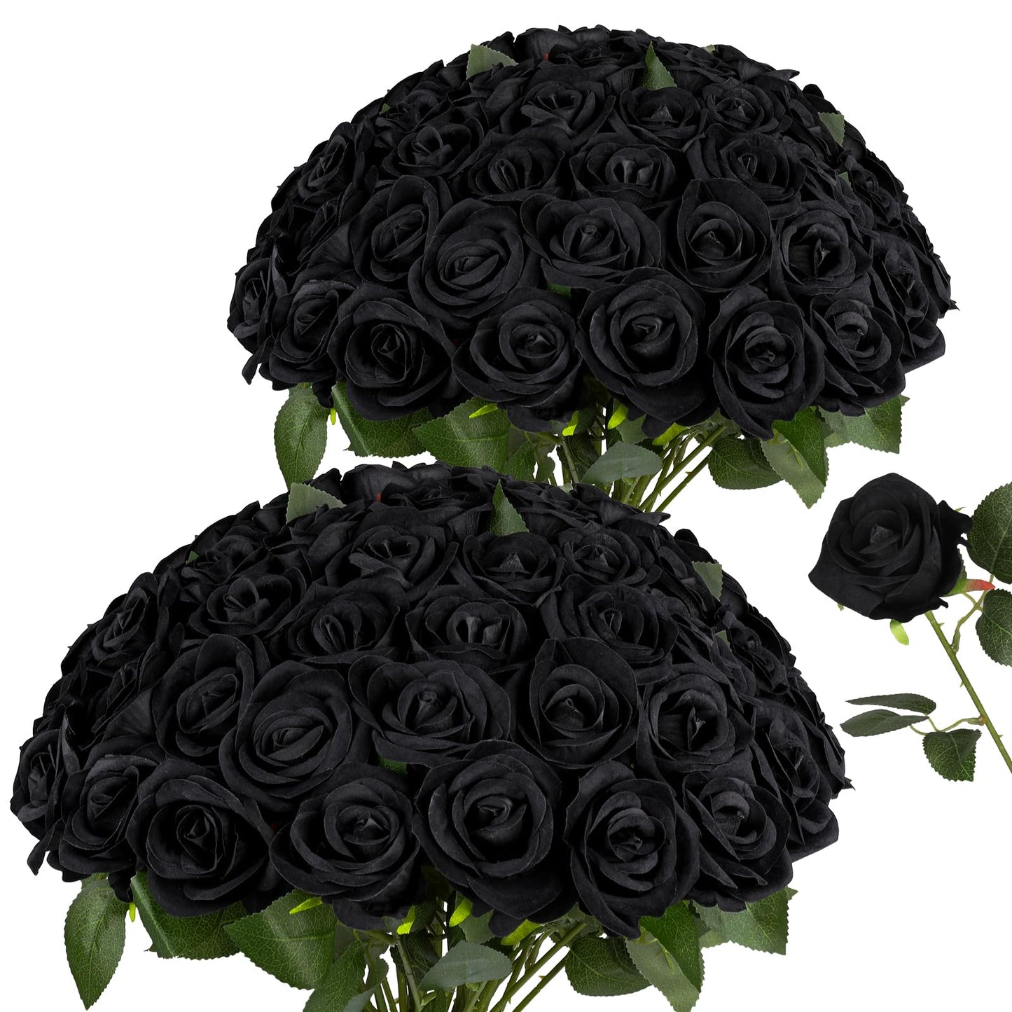 AmyHomie Red Roses Artificial Flowers, Realistic Fake Velvet Rose Bulk with Bendable Stems for DIY Wedding Bouquets, Centerpieces, Home, Party, Valentine’s & Mother’s Day Decor