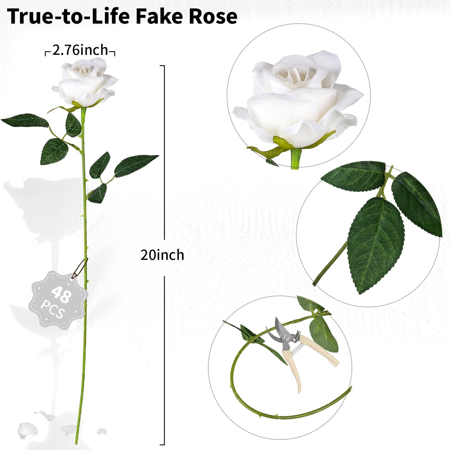 AmyHomie Red Roses Artificial Flowers, Realistic Fake Velvet Rose Bulk with Bendable Stems for DIY Wedding Bouquets, Centerpieces, Home, Party, Valentine’s & Mother’s Day Decor