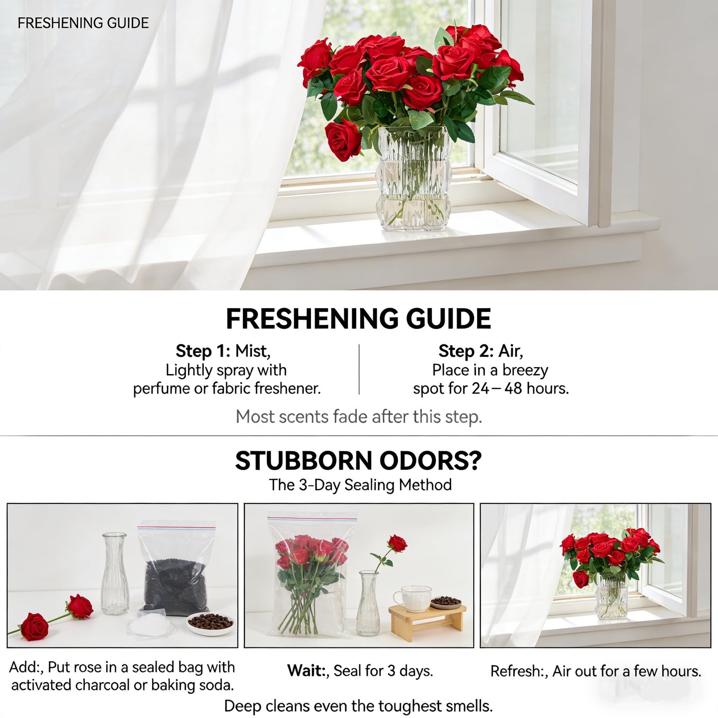 AmyHomie Red Roses Artificial Flowers, Realistic Fake Velvet Rose Bulk with Bendable Stems for DIY Wedding Bouquets, Centerpieces, Home, Party, Valentine’s & Mother’s Day Decor